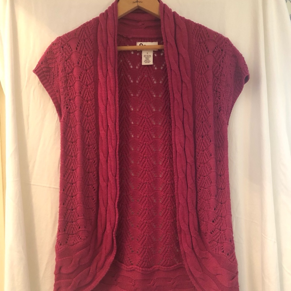 Juniors cardigan. Sz Small; Rose pink